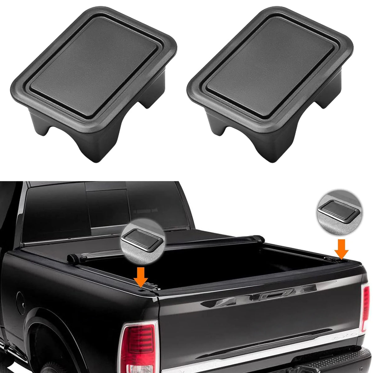 Truck Bed Rail Stake Pocket Covers for Dodge Ram 1500 (2019-2023)