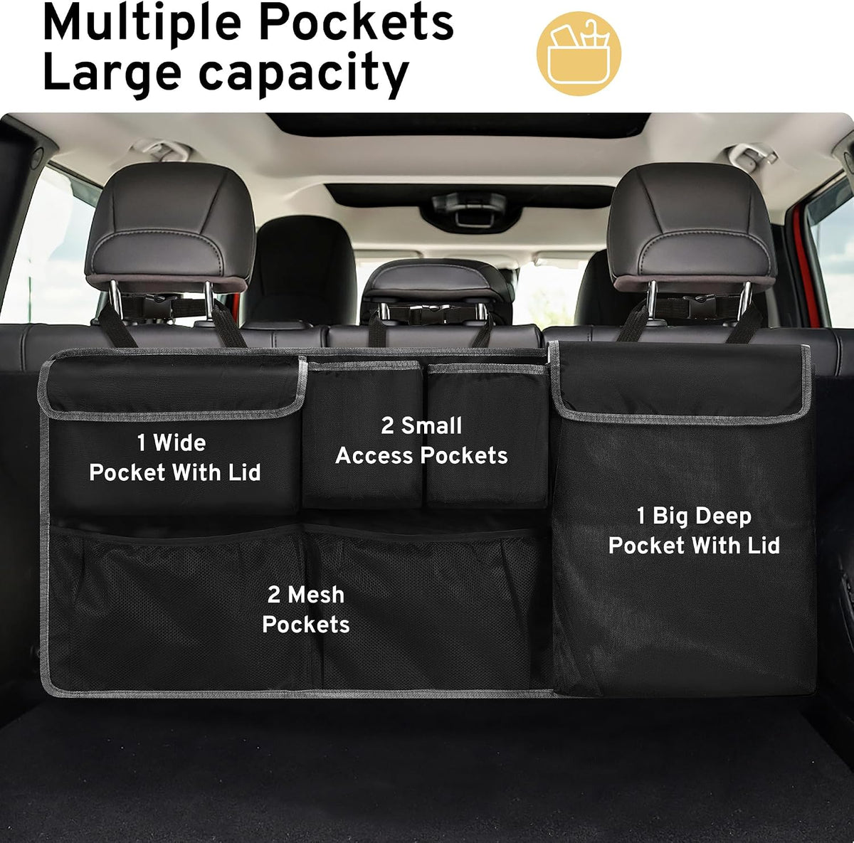 Premium Car Trunk Storage Organizer for Jeep Wrangler JL, JK, Compass, and Grand Cherokee