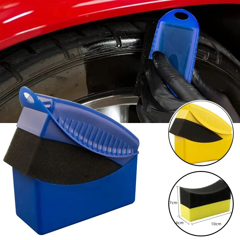 Revitalize Your Wheels with the Ultimate Car Wheel Polishing and Waxing Applicator Sponge Brush - Durable Tire Cleaning Pads with Protective Cover