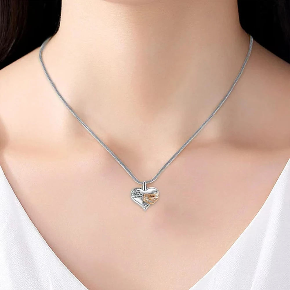 Heartfelt Heart-Shaped Cremation Urn Necklace Pendant - Cherish Memories with Elegant Keepsake Jewelry