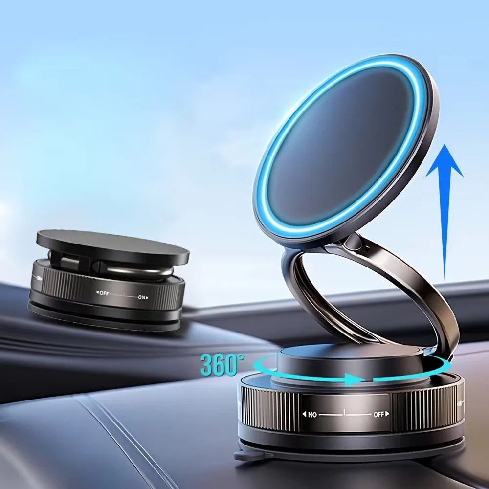 Revolutionary Magnetic Suction Cup Phone Mount - 360° Adjustable, Pocket-Sized, and Foldable for Ultimate Convenience!