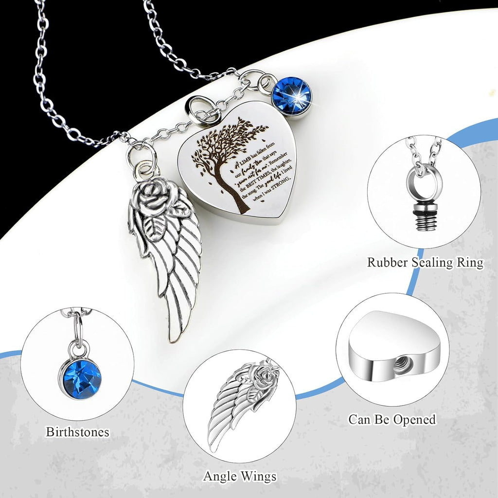 Elegant Set of 8 Small Cremation Urns for Ashes - Waterproof Keepsake Necklaces with Heart Locket in Dark Blue