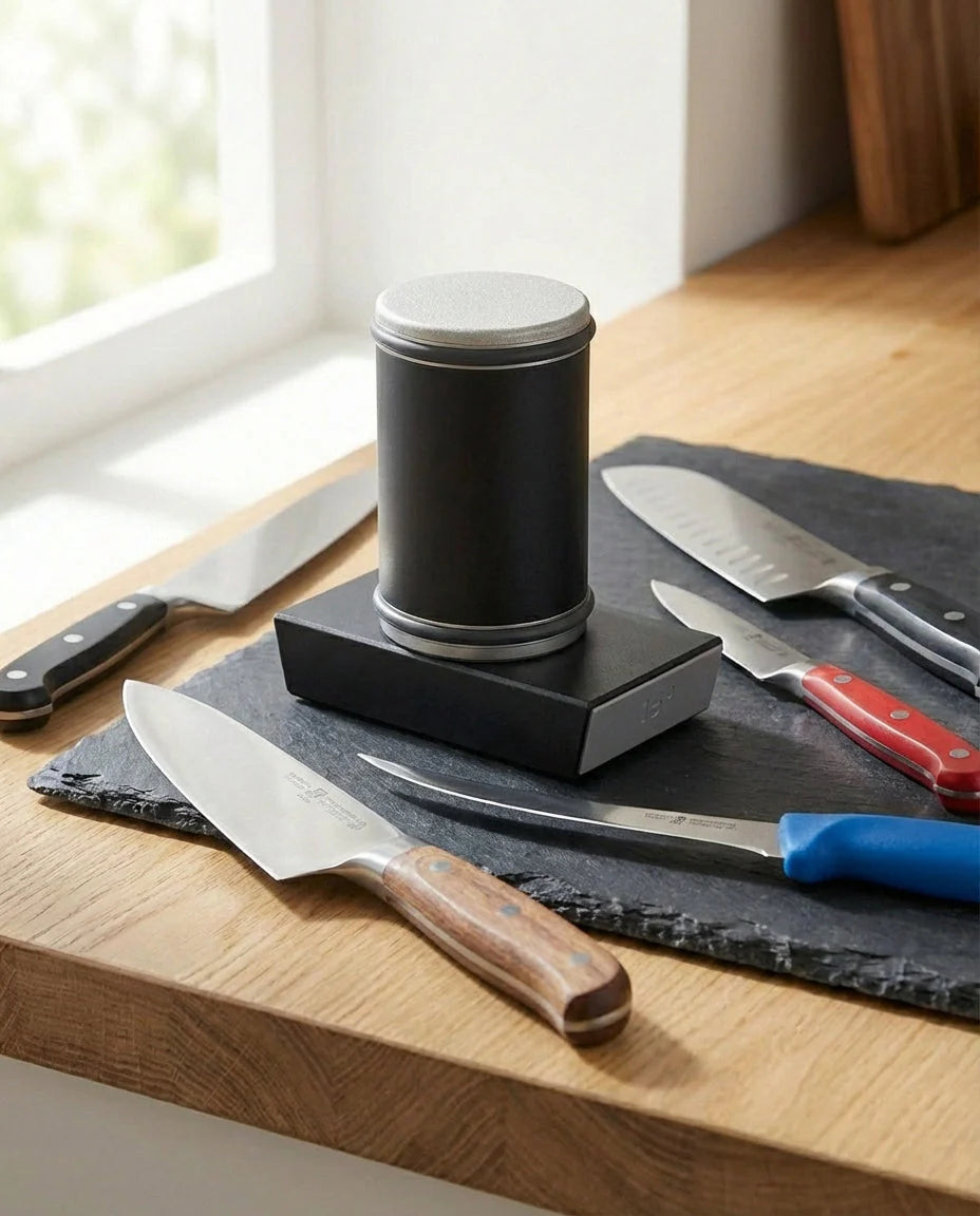 Experience Professional-Level Sharpness with The Rolling Edge Diamond Rolling Knife Sharpener