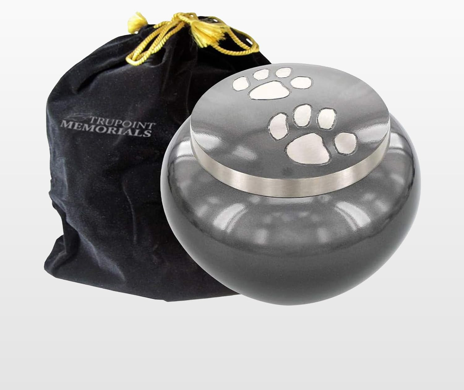 Elegant Grey Pet Urn for Dogs and Cats - Cherish Your Beloved Companion's Memory with a Beautiful Paw Print Design