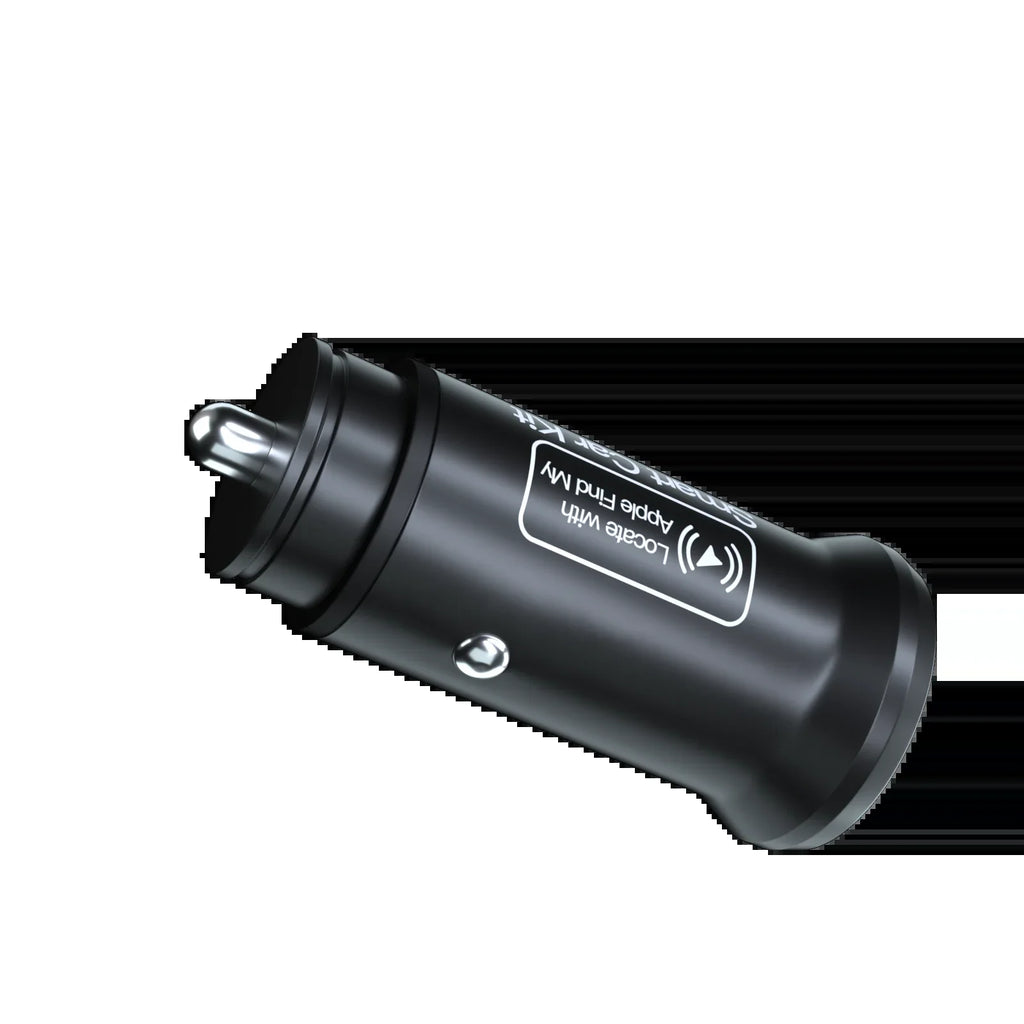20W Fast Car Charger with USB Type C QC3.0 and iPhone GPS Locator for Apple Find My App - 2 in 1 Solution
