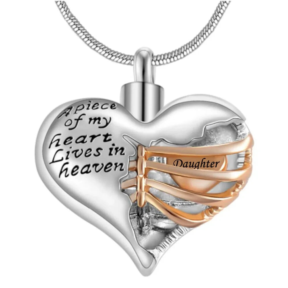 Heartfelt Heart-Shaped Cremation Urn Necklace Pendant - Cherish Memories with Elegant Keepsake Jewelry