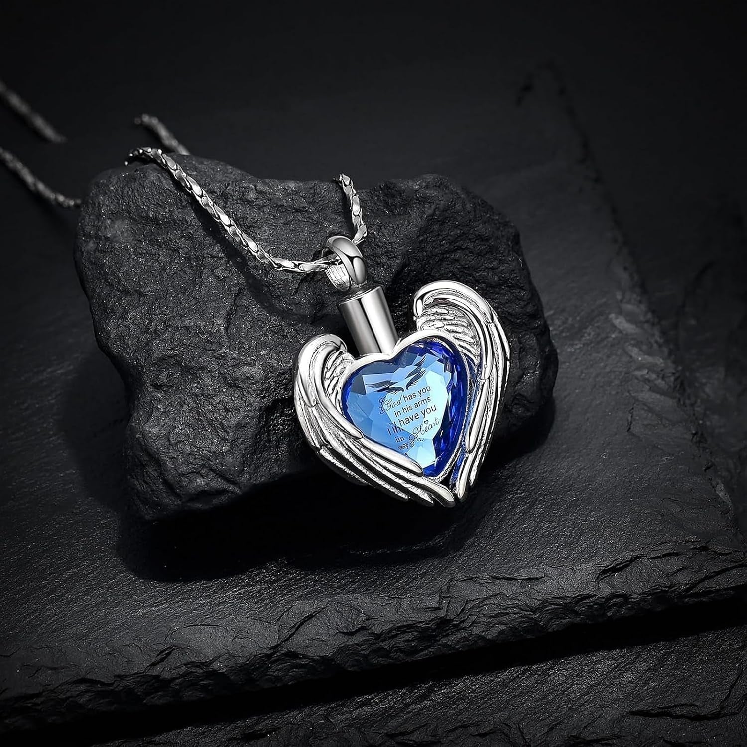 Elegant Stainless Steel Heart Cremation Urn Necklace - A Timeless Memorial Keepsake for Your Loved Ones and Pets