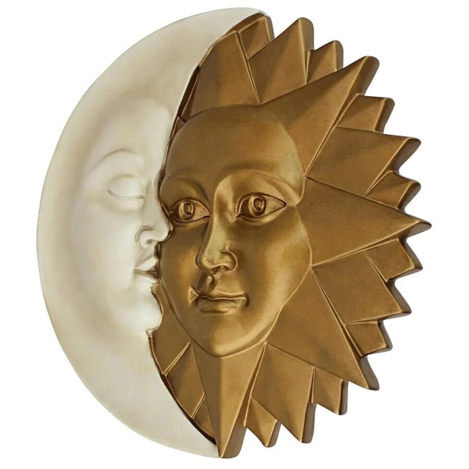 Celestial Sun and Moon Wall Sculpture - Enchanting Astronomy Decor for Home and Garden