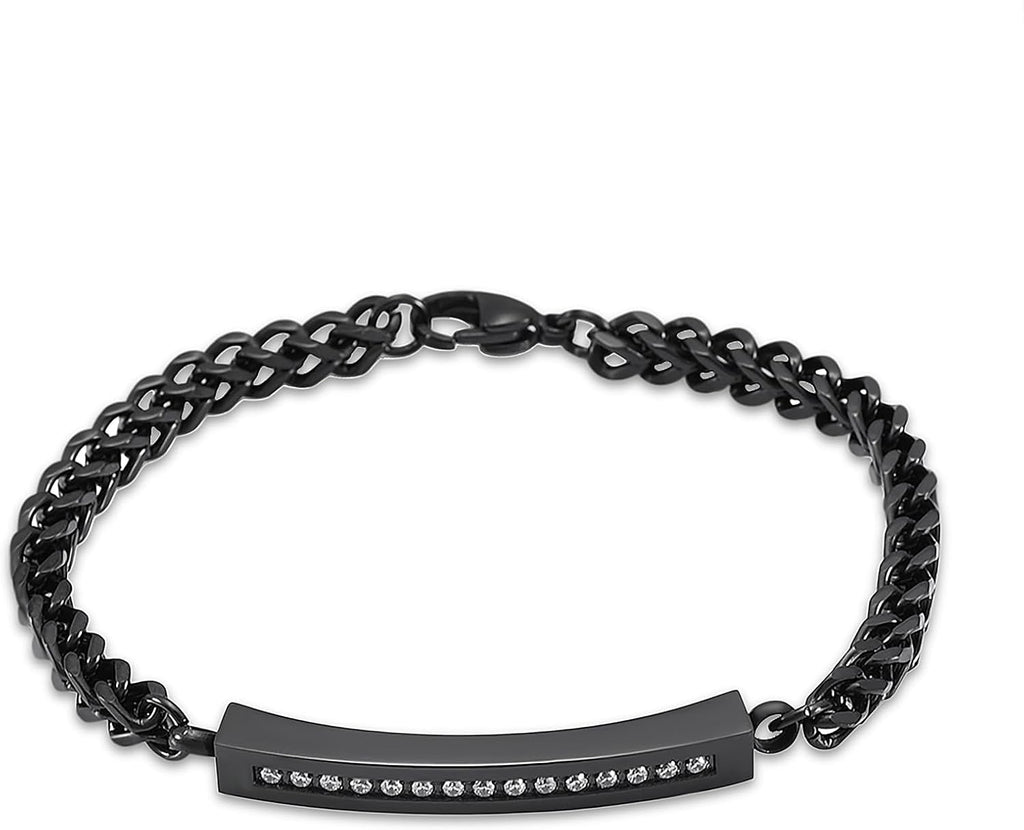 Elegant Stainless Steel Cremation Urn Cuff Bracelet with Crystal Cube - Cherish Your Loved Ones Forever