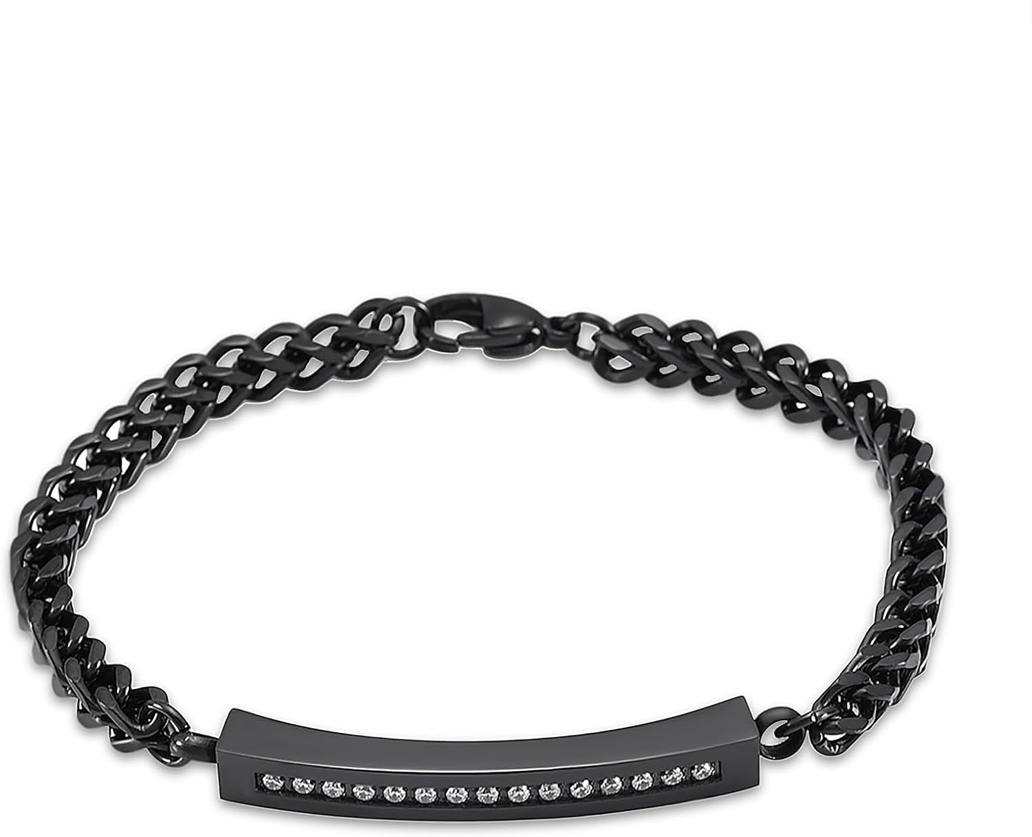 Elegant Stainless Steel Cremation Urn Cuff Bracelet with Crystal Cube - Cherish Your Loved Ones Forever