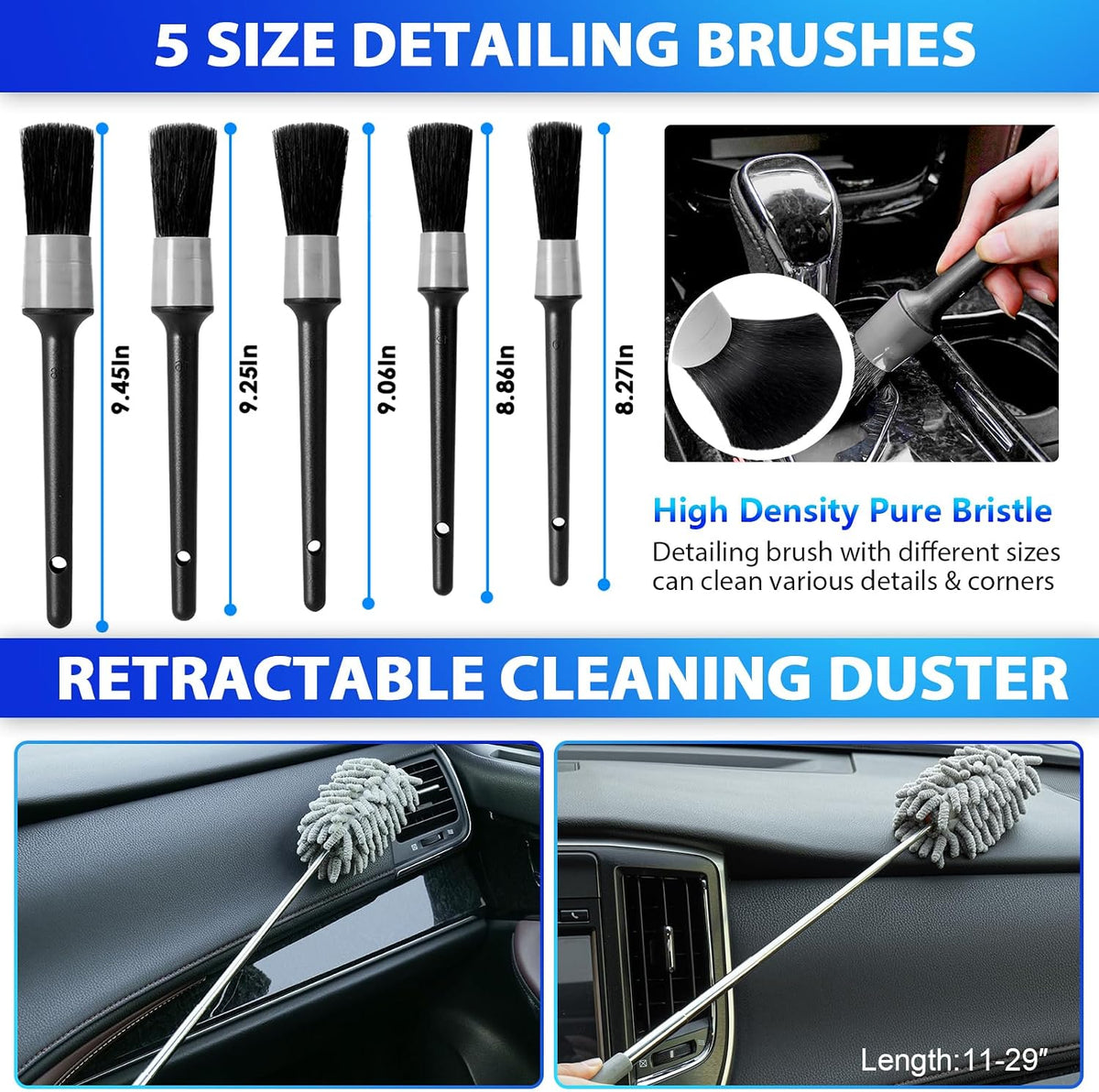 Professional Car Cleaning Kit with High-Power Vacuum and 31 Detailing Accessories