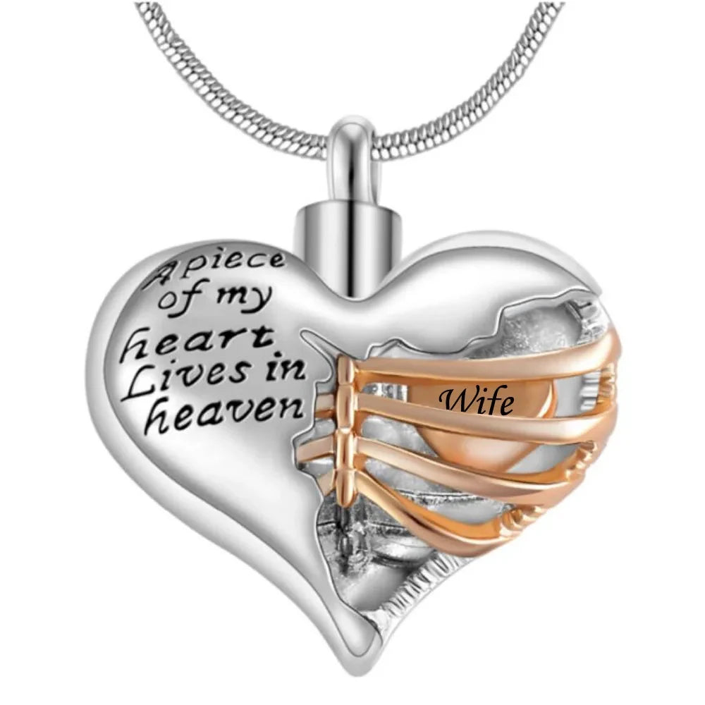 Heartfelt Heart-Shaped Cremation Urn Necklace Pendant - Cherish Memories with Elegant Keepsake Jewelry