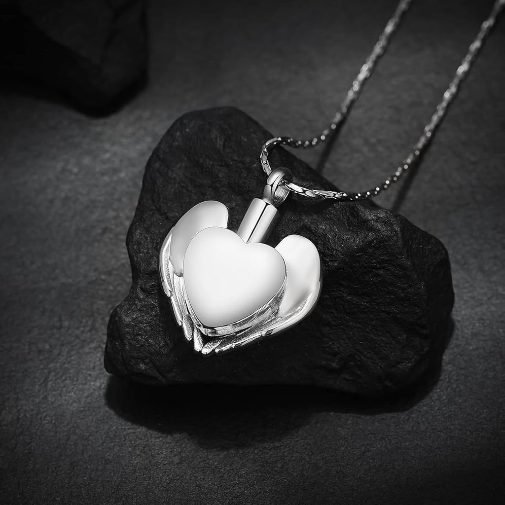 Elegant Stainless Steel Heart Cremation Urn Necklace - A Timeless Memorial Keepsake for Your Loved Ones and Pets