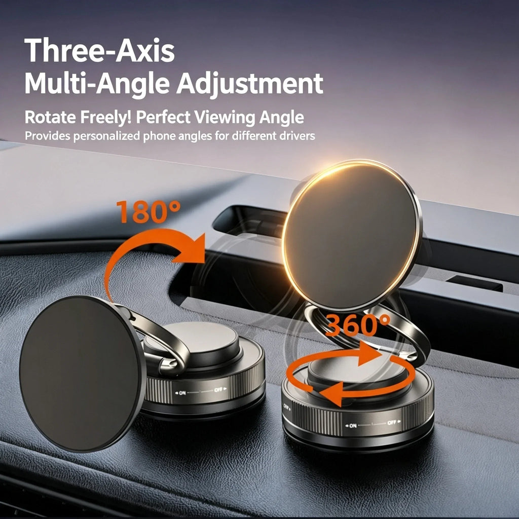 Revolutionary Magnetic Suction Cup Phone Mount - 360° Adjustable, Pocket-Sized, and Foldable for Ultimate Convenience!