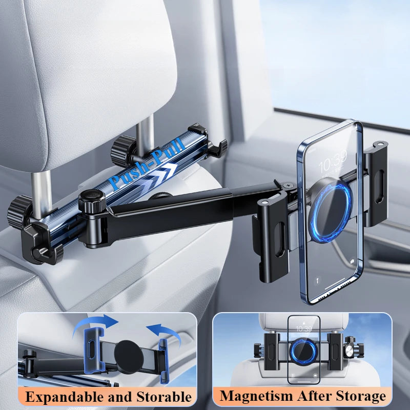 Elevate Your Road Trips with the Adjustable Telescopic Car Phone and Tablet Holder - Perfect for Devices 5.6-11.8 inches!
