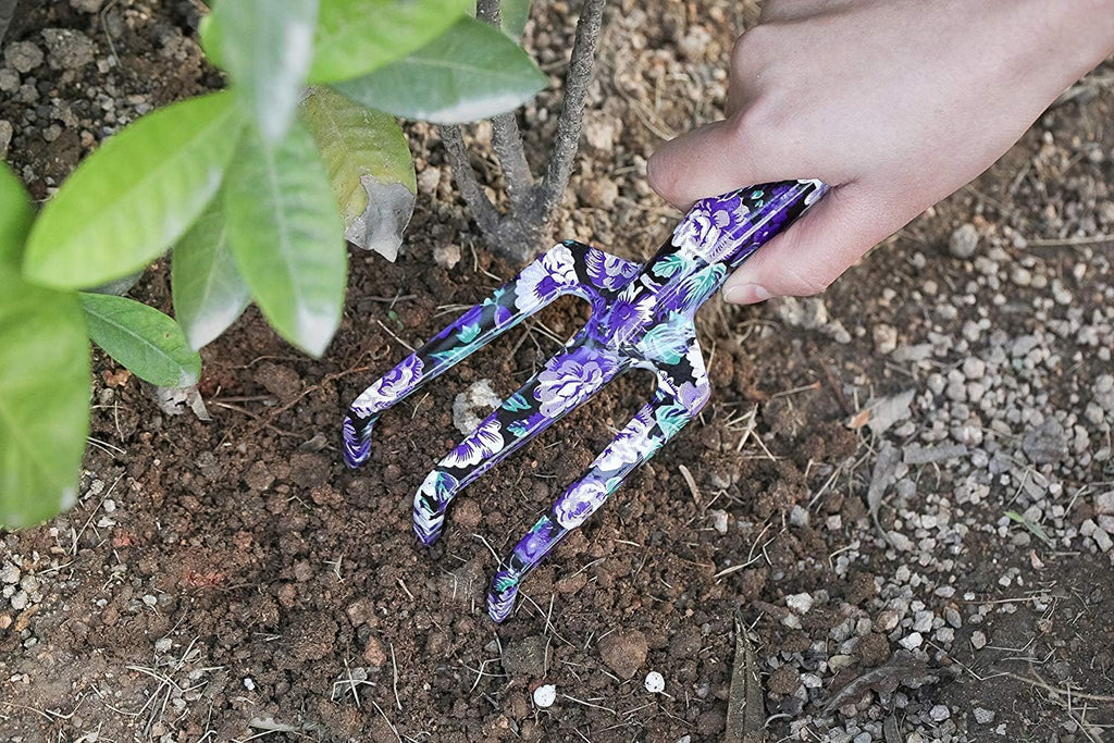 Elevate Your Gardening Experience with the 3-Piece Aluminum Garden Tool Set - Perfect Trowel, Cultivator, and Pruning Shear Gift Set in Stylish Purple & Blue