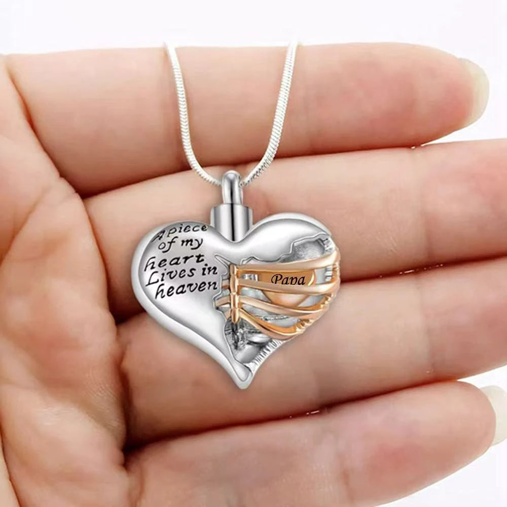 Heartfelt Heart-Shaped Cremation Urn Necklace Pendant - Cherish Memories with Elegant Keepsake Jewelry