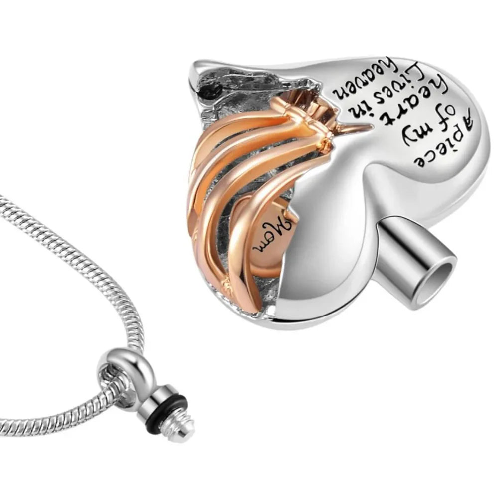 Heartfelt Heart-Shaped Cremation Urn Necklace Pendant - Cherish Memories with Elegant Keepsake Jewelry