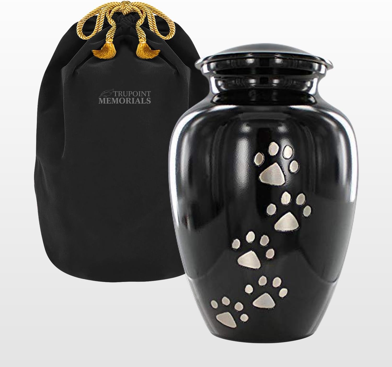 Elegant Grey Pet Urn for Dogs and Cats - Cherish Your Beloved Companion's Memory with a Beautiful Paw Print Design