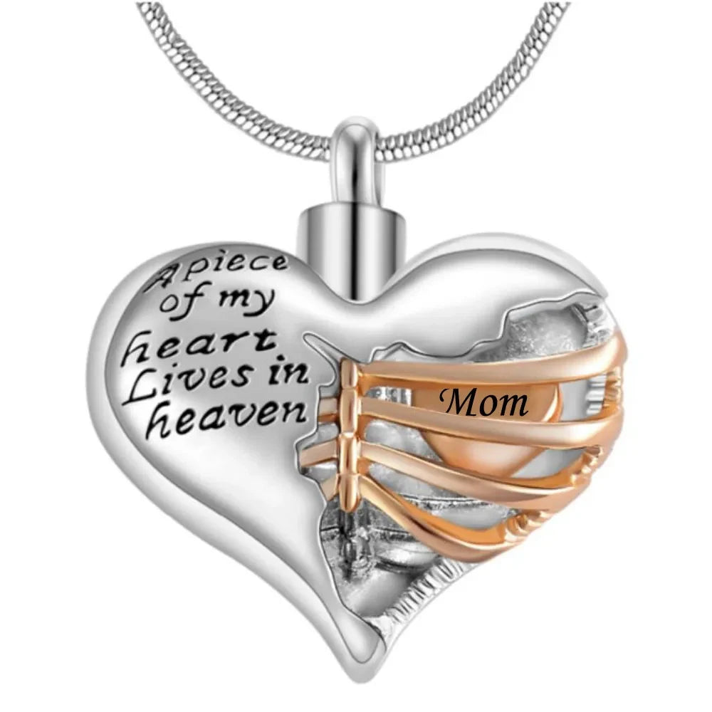 Heartfelt Heart-Shaped Cremation Urn Necklace Pendant - Cherish Memories with Elegant Keepsake Jewelry