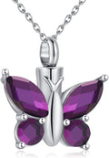 Elegant Butterfly Urn Necklace for Ashes - Timeless Stainless Steel Cremation Jewelry to Honor Your Loved One