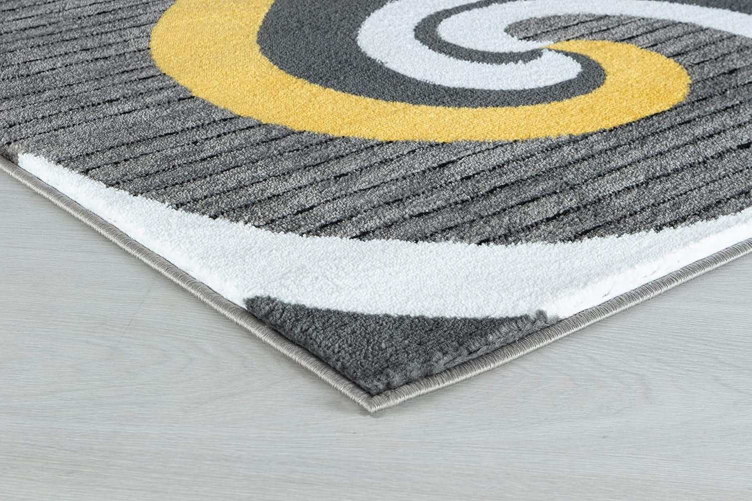 Sevilla Collection 4817A Modern Area Rug with Swirl Design, Yellow, 4' x 6' for Bedroom, Living Room, and Dining Area