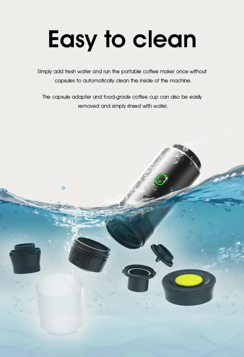 Ultimate Wireless Portable Electric Coffee Maker: Rechargeable, Self-Heating Espresso Machine for Travel, Camping, Home & Office