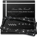 Set of 2 Rhinestone License Plate Frames, Elegant Stainless Steel Car Accessories with Glittering Crystal Caps (Black)