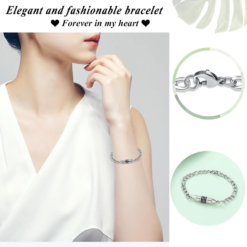 Cylinder Urn Bracelet for Ashes - Leak-Proof Stainless Steel Memorial Jewelry for Humans and Pets, Thoughtful Keepsake Gift