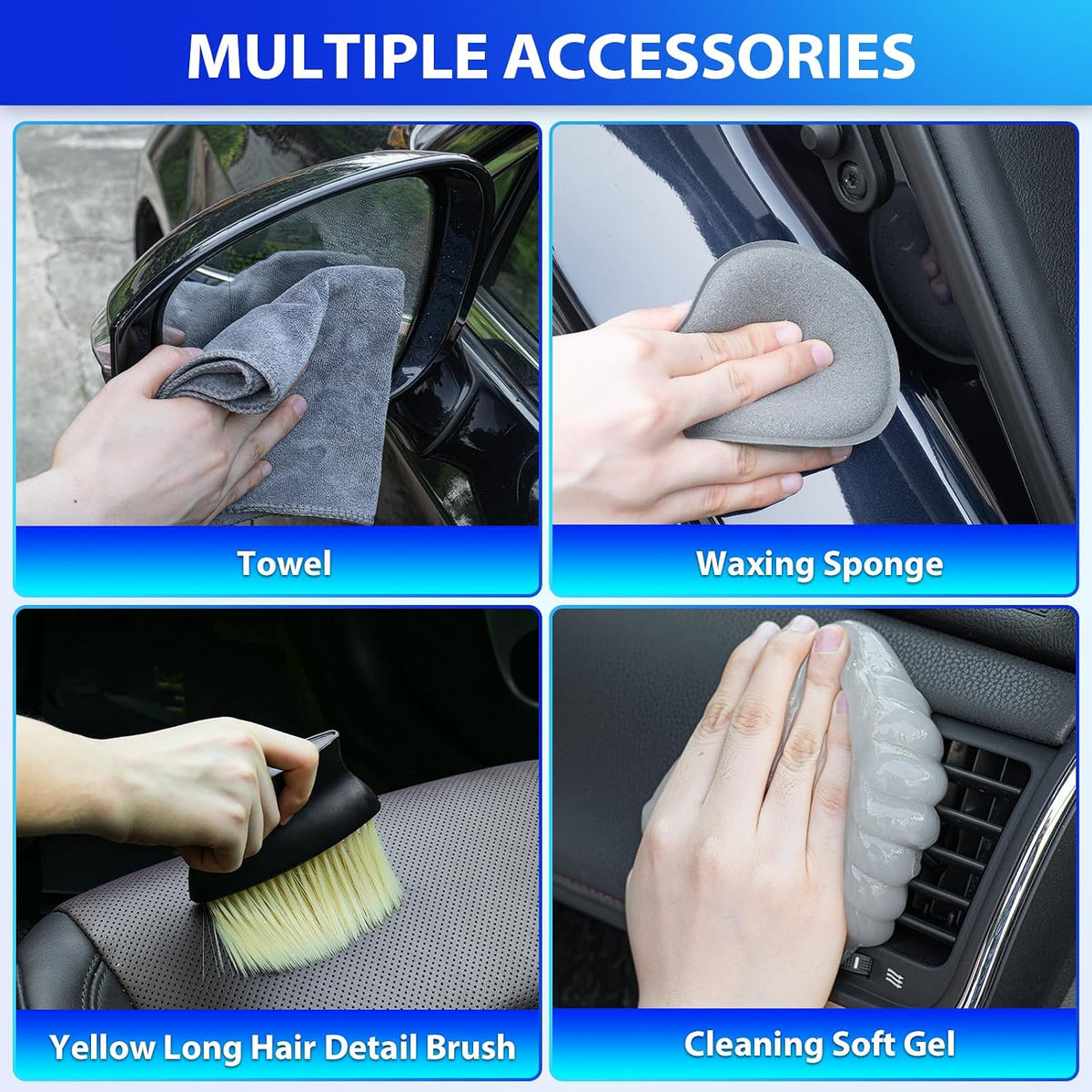 Professional Car Cleaning Kit with High-Power Vacuum and 31 Detailing Accessories