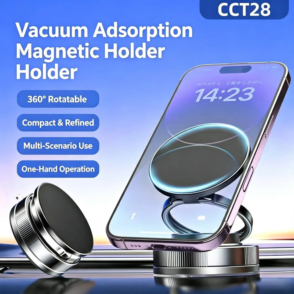 Revolutionary Magnetic Suction Cup Phone Mount - 360° Adjustable, Pocket-Sized, and Foldable for Ultimate Convenience!