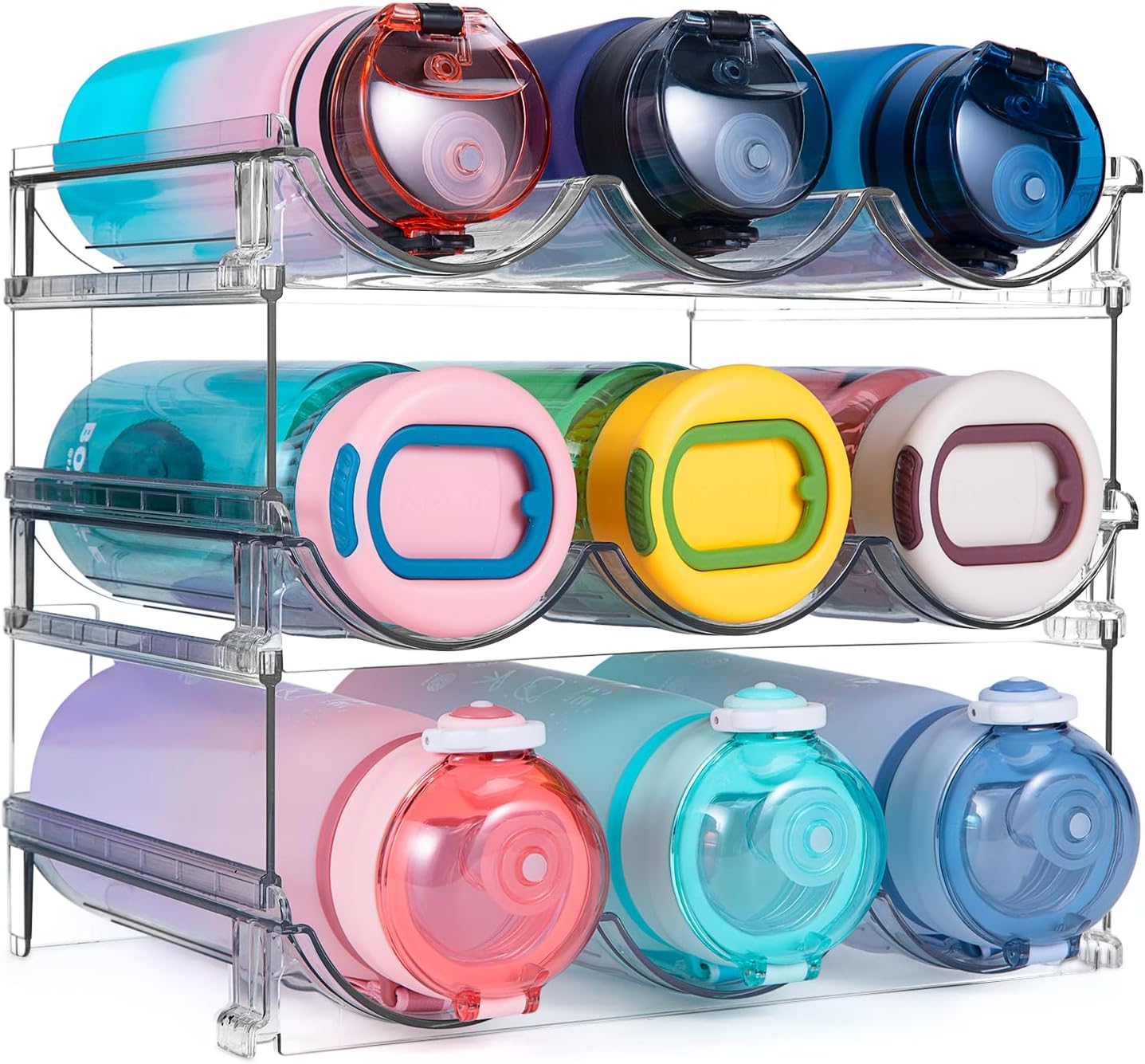 Transform Your Space with the Ultimate 2-Pack Cabinet Water Bottle Organizer - Stackable Storage Solution for Effortless Hydration Management