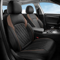 Elevate Your Ride with Coverado Winter Car Seat Covers - Stylish Blue Faux Leather, 2-Piece Front Seat Protection Set