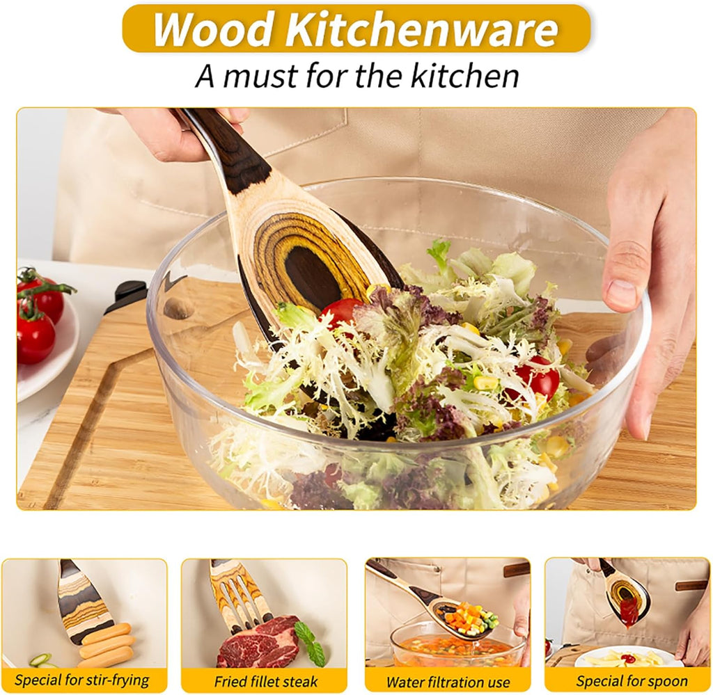 Elevate Your Cooking Experience with Our 7-Piece Eco-Friendly Brown Pakkawood Utensils Set – Perfect for Every Kitchen!