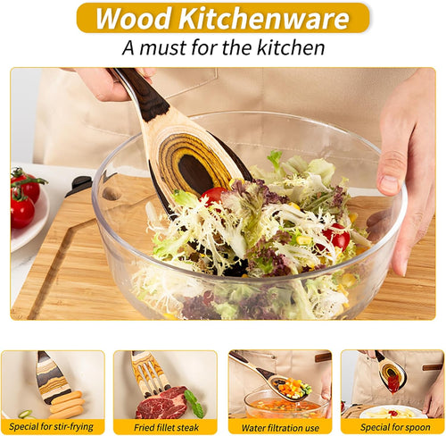 Elevate Your Cooking Experience with Our 7-Piece Eco-Friendly Brown Pakkawood Utensils Set – Perfect for Every Kitchen!