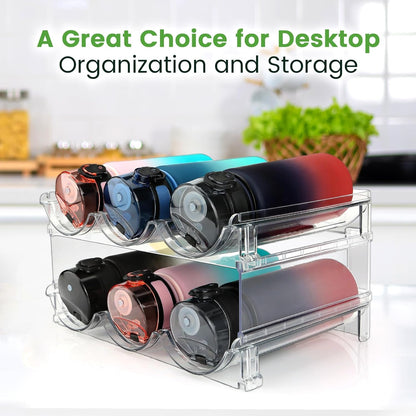 Transform Your Space with the Ultimate 2-Pack Cabinet Water Bottle Organizer - Stackable Storage Solution for Effortless Hydration Management