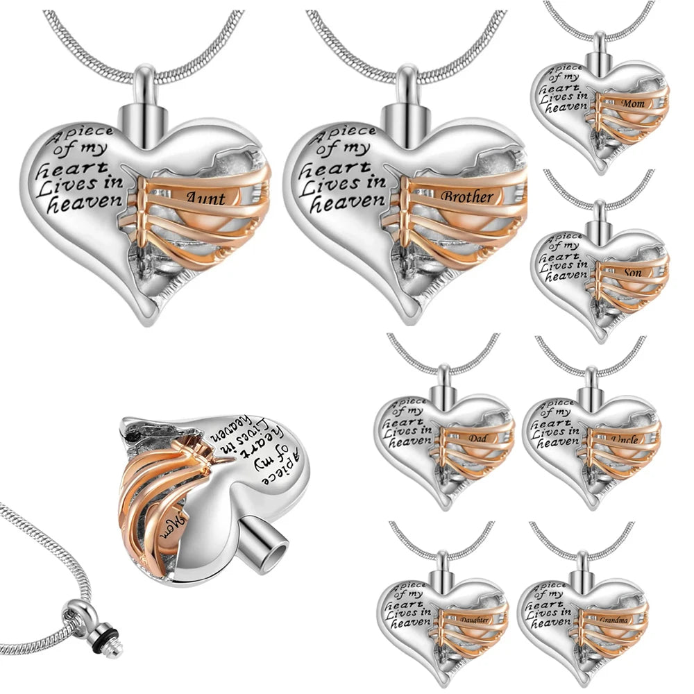 Heartfelt Heart-Shaped Cremation Urn Necklace Pendant - Cherish Memories with Elegant Keepsake Jewelry