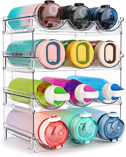 Transform Your Space with the Ultimate 2-Pack Cabinet Water Bottle Organizer - Stackable Storage Solution for Effortless Hydration Management