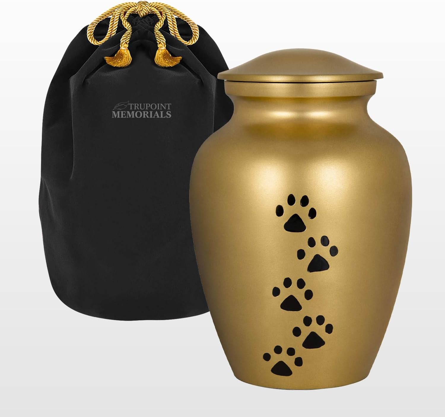 Elegant Grey Pet Urn for Dogs and Cats - Cherish Your Beloved Companion's Memory with a Beautiful Paw Print Design