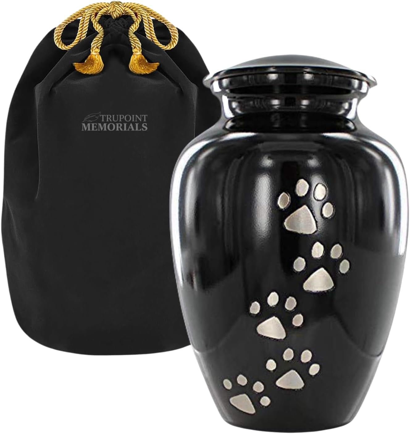 Elegant Grey Pet Urn for Dogs and Cats - Cherish Your Beloved Companion's Memory with a Beautiful Paw Print Design