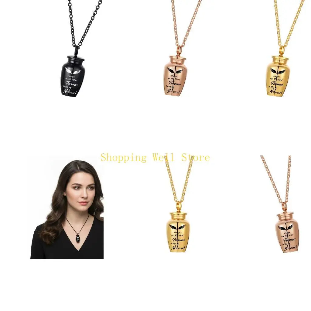 Cherish Your Pet's Memory with the KX4B Stainless Steel Cremation Locket Necklace for Dogs and Cats