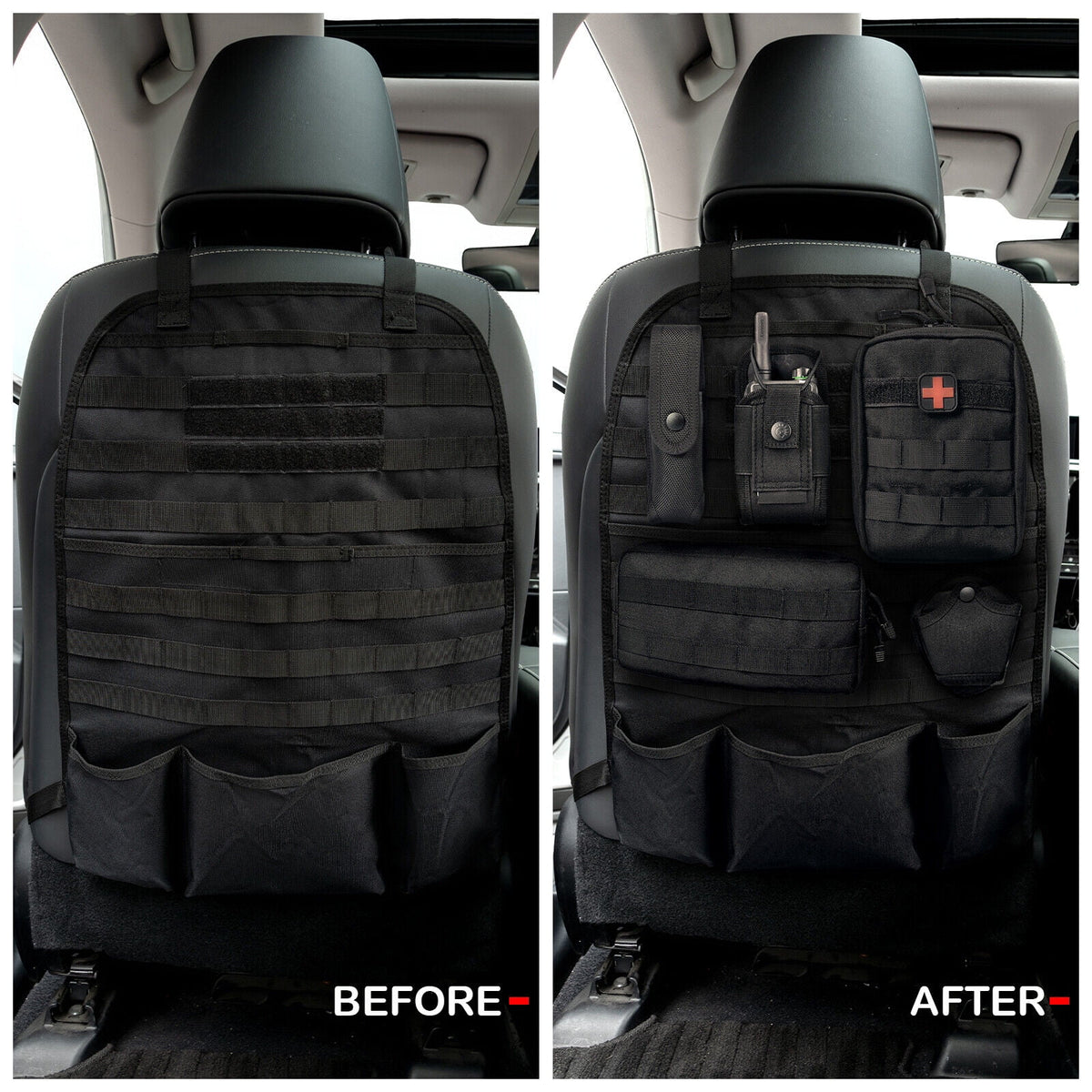 Ultimate Tactical MOLLE Car Back Seat Organizer - Durable Storage Solution for Every Journey