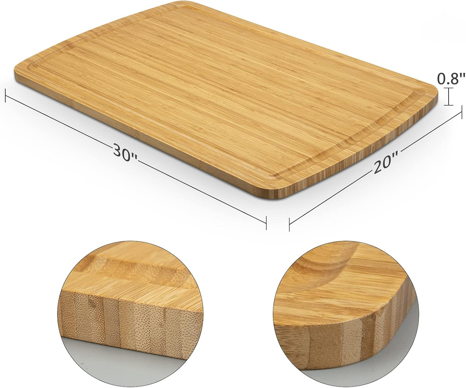 Extra Large Bamboo Cutting Board and Noodle Board for Electric and Gas Stoves, 30" X 20" Kitchen Sink Cover and Decorative Tray for Enhanced Counter Space
