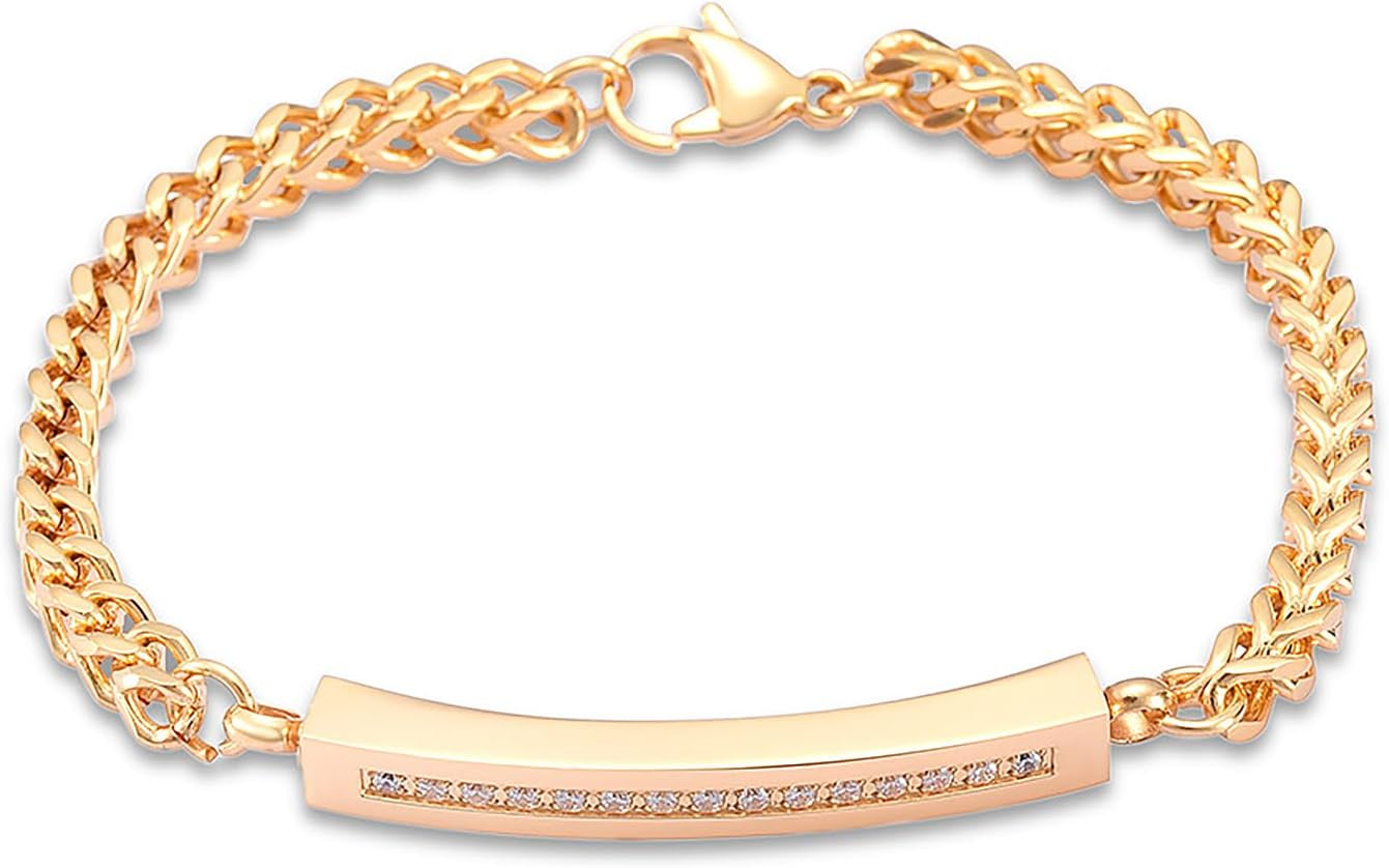 Elegant Stainless Steel Cremation Urn Cuff Bracelet with Crystal Cube - Cherish Your Loved Ones Forever