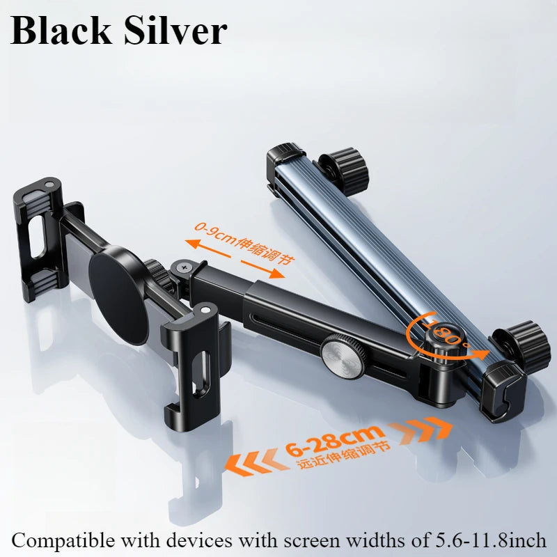 Elevate Your Road Trips with the Adjustable Telescopic Car Phone and Tablet Holder - Perfect for Devices 5.6-11.8 inches!