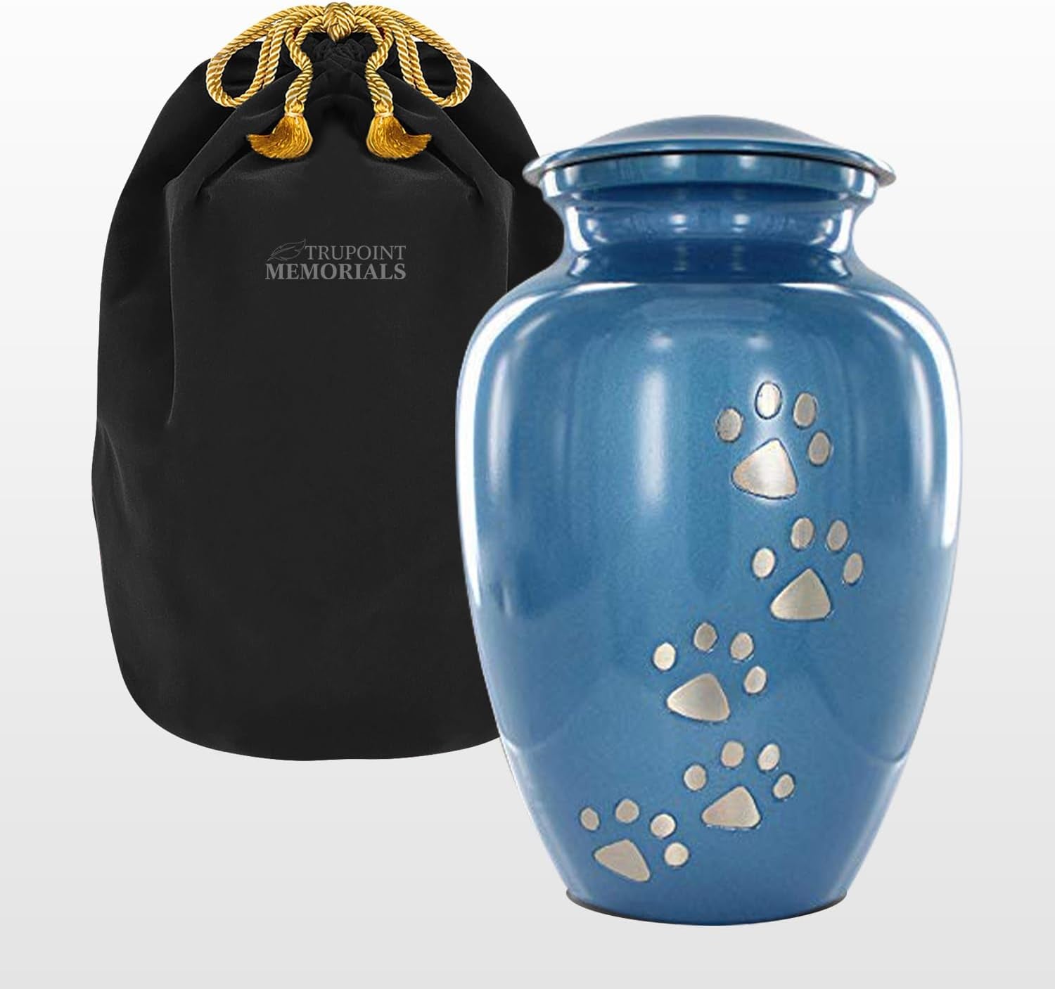 Elegant Grey Pet Urn for Dogs and Cats - Cherish Your Beloved Companion's Memory with a Beautiful Paw Print Design