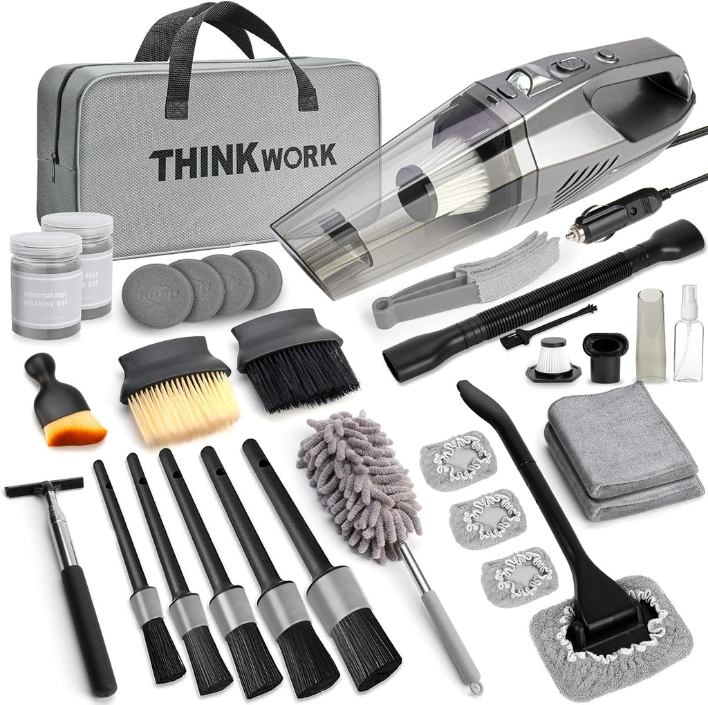 Professional Car Cleaning Kit with High-Power Vacuum and 31 Detailing Accessories