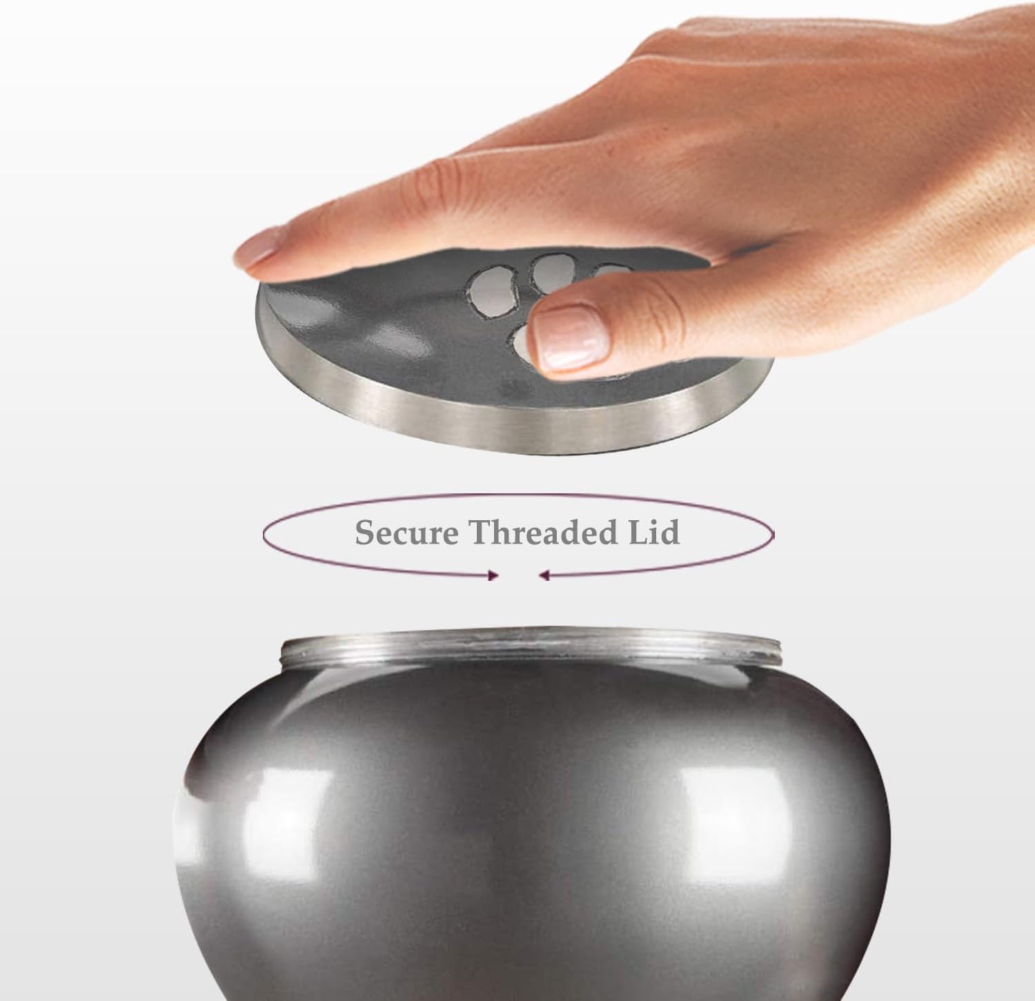 Elegant Grey Pet Urn for Dogs and Cats - Cherish Your Beloved Companion's Memory with a Beautiful Paw Print Design