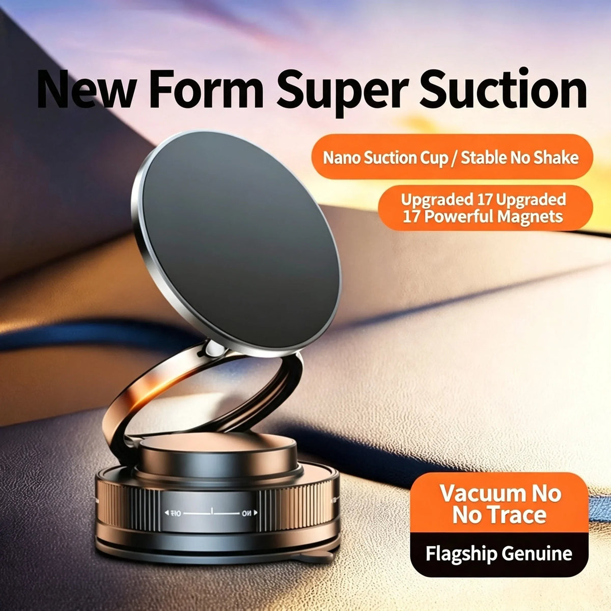 Revolutionary Magnetic Suction Cup Phone Mount - 360° Adjustable, Pocket-Sized, and Foldable for Ultimate Convenience!