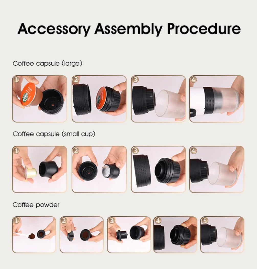 Ultimate Wireless Portable Electric Coffee Maker: Rechargeable, Self-Heating Espresso Machine for Travel, Camping, Home & Office